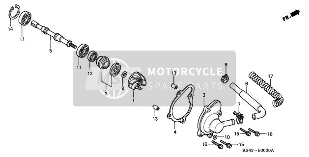 Honda CN250 1990 Pompe à eau pour un 1990 Honda CN250